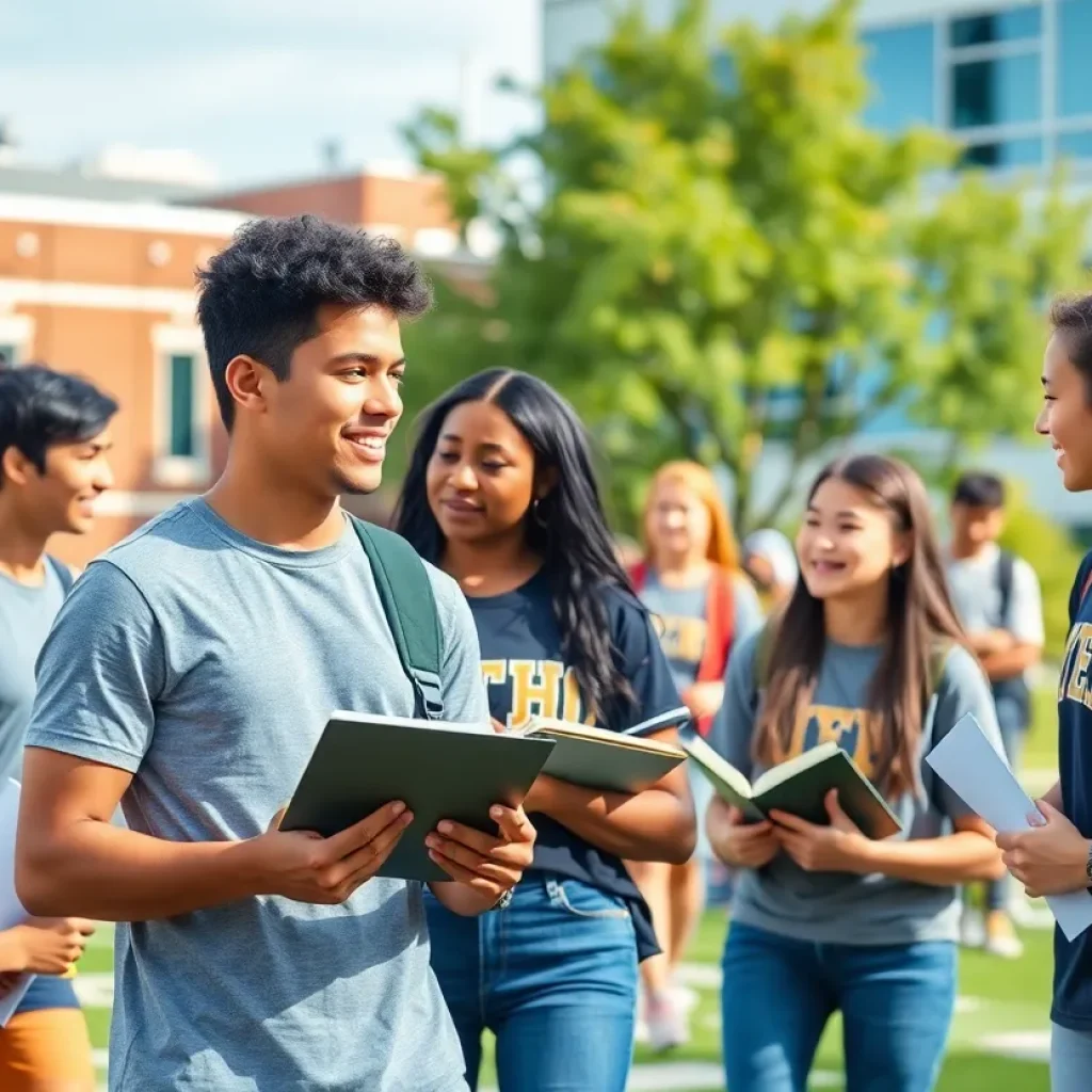 Students participating in athletics and academic activities at Fresno State