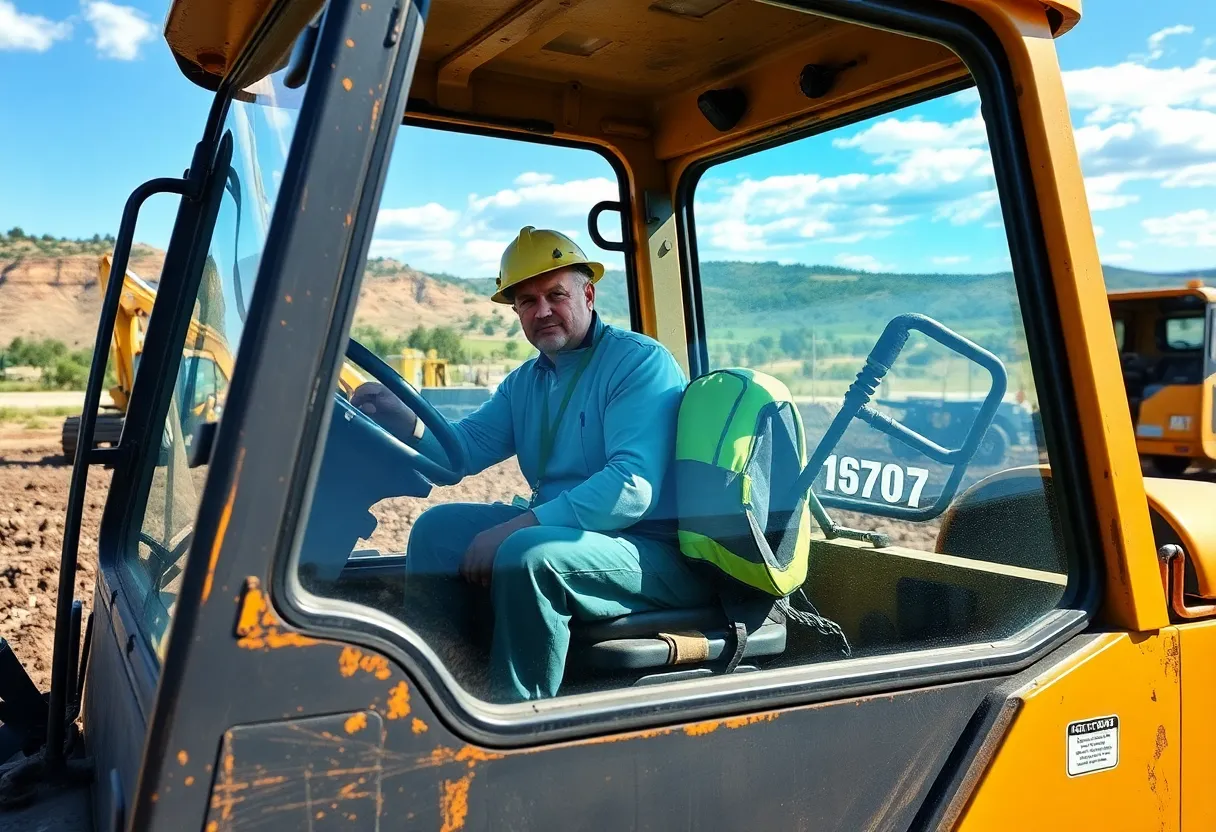 Heavy equipment operator working at a construction site