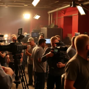 Film crew on set during a production decline in California