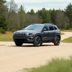 New Jeep Cherokee displayed in a natural landscape