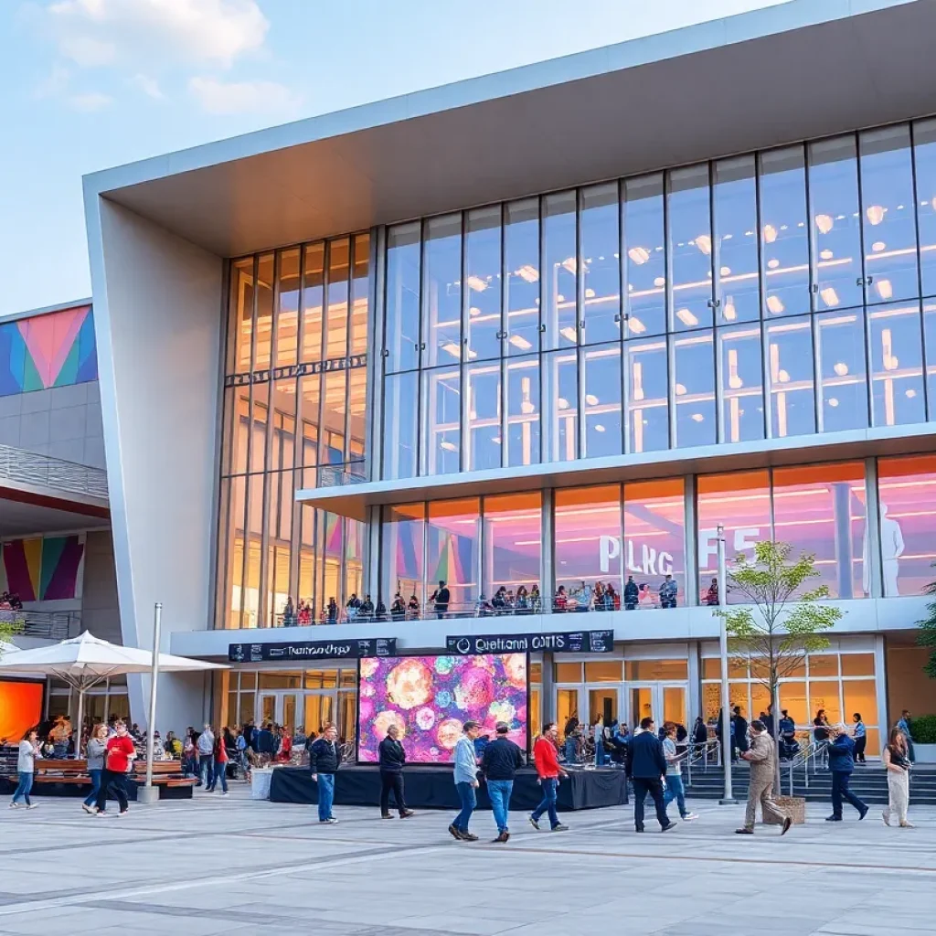 Modern convention center with community engagement features