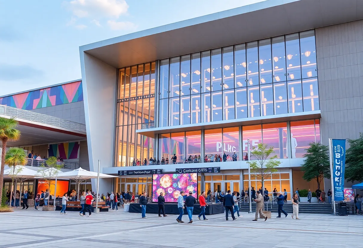 Modern convention center with community engagement features