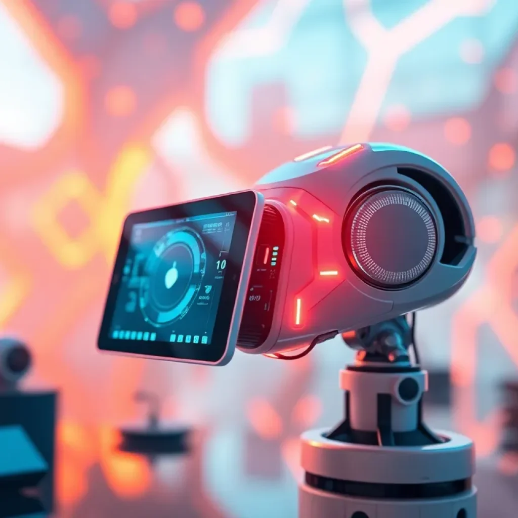 Concept art of a futuristic AI device symbolizing innovation and design collaboration.
