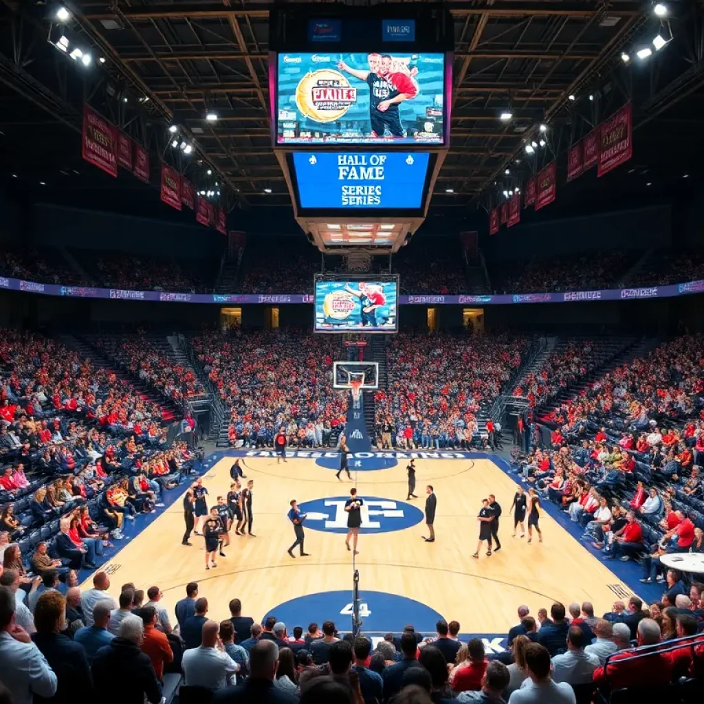 Fans cheering in the arena during the San Diego State vs Arizona basketball game