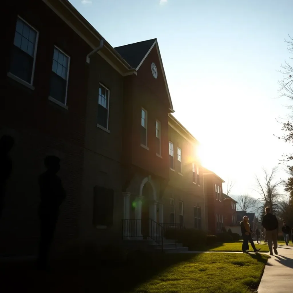 Fraternity house with caution signs emphasizing safety issues