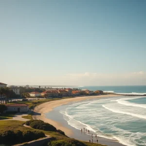 Students surfing near UC San Diego campus
