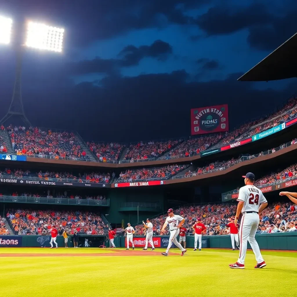 Exciting atmosphere at a Los Angeles Angels baseball game