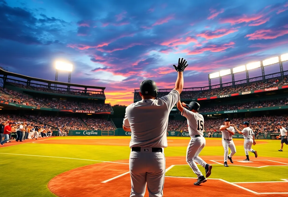 Los Angeles Angels celebrating a home run in a game.