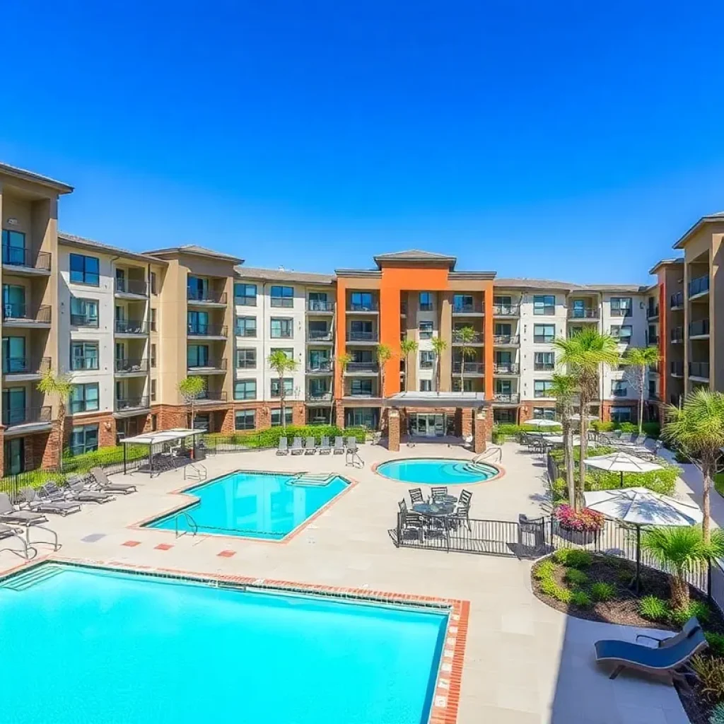 Modern apartment complex in Anaheim, California