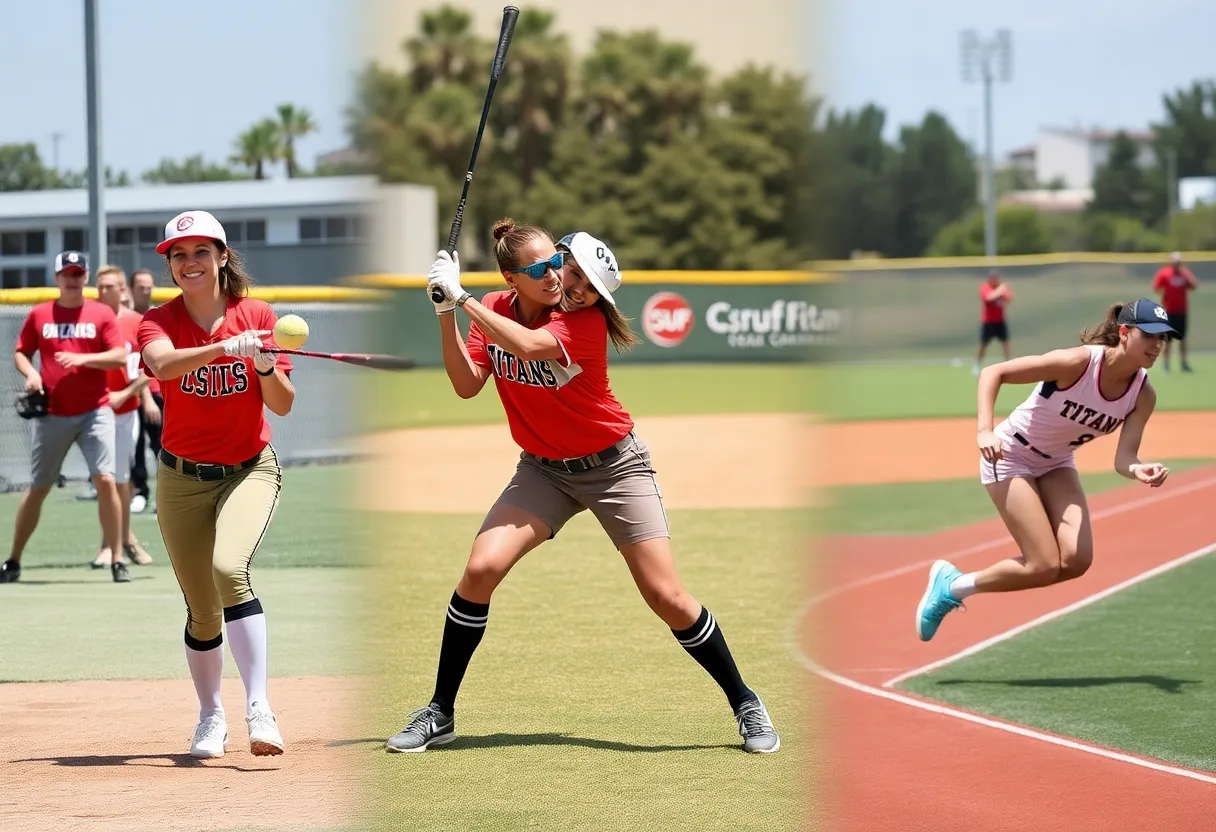 CSUF Titans athletes celebrating their achievements in various sports.
