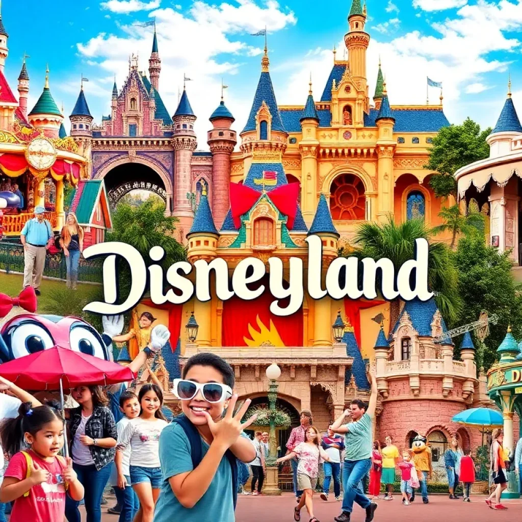 Families enjoying Disneyland attractions with visible thrill and excitement.