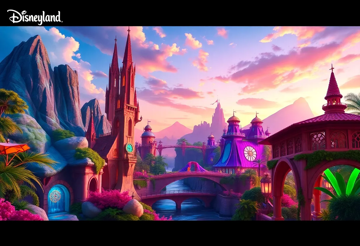 Concept art for Disneyland expansion featuring Avatar and Coco themes