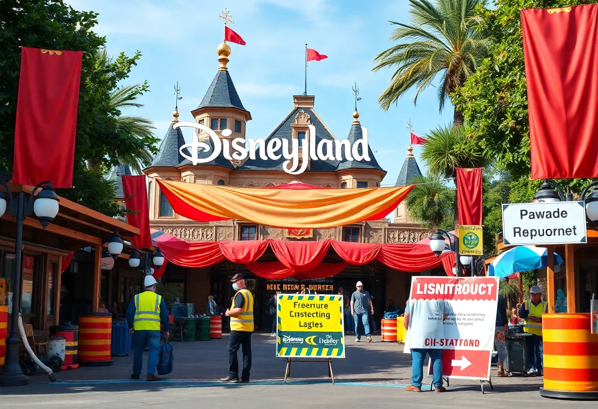 Disneyland attraction undergoing refurbishment.