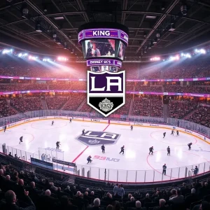 LA Kings hockey game atmosphere showing fans and arena