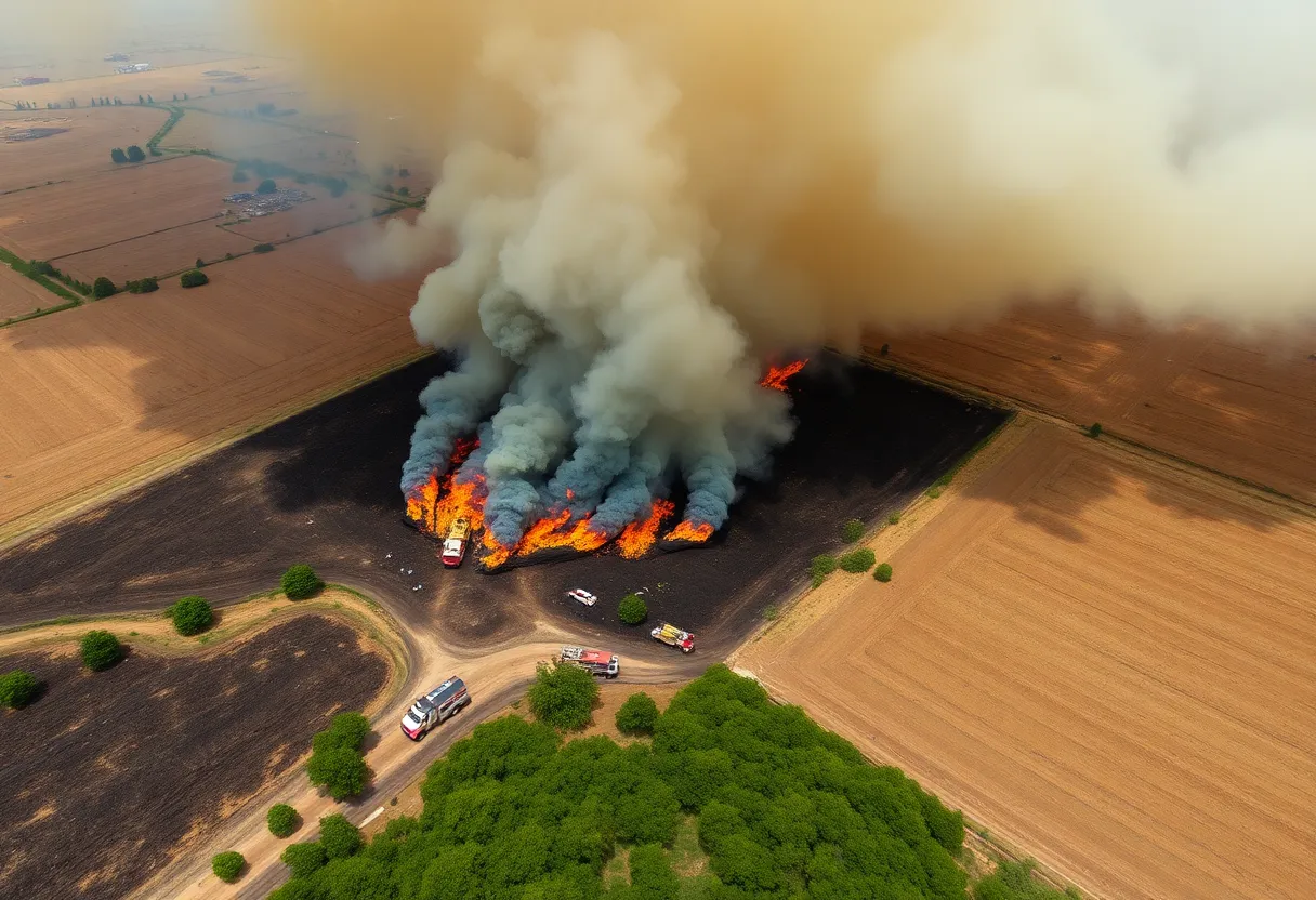 Firefighters working to contain the Mission Fire in Sunol