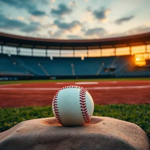 Empty baseball field at sunset reflecting leadership change in SDSU baseball