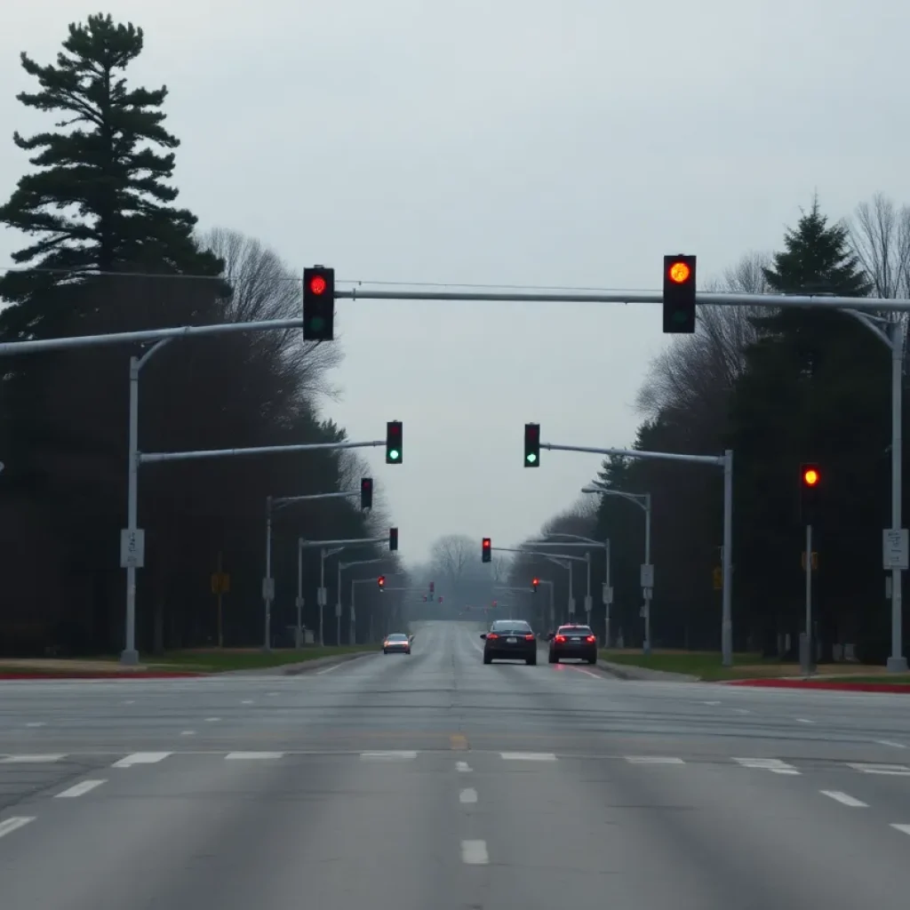 Traffic intersection in Anaheim where a recent accident took place.