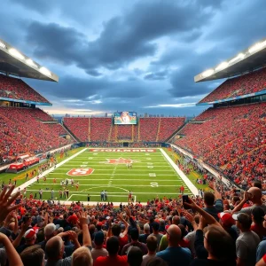 Exciting college football game atmosphere at the Arizona Wildcats stadium