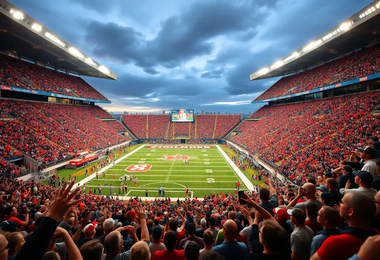 Exciting college football game atmosphere at the Arizona Wildcats stadium