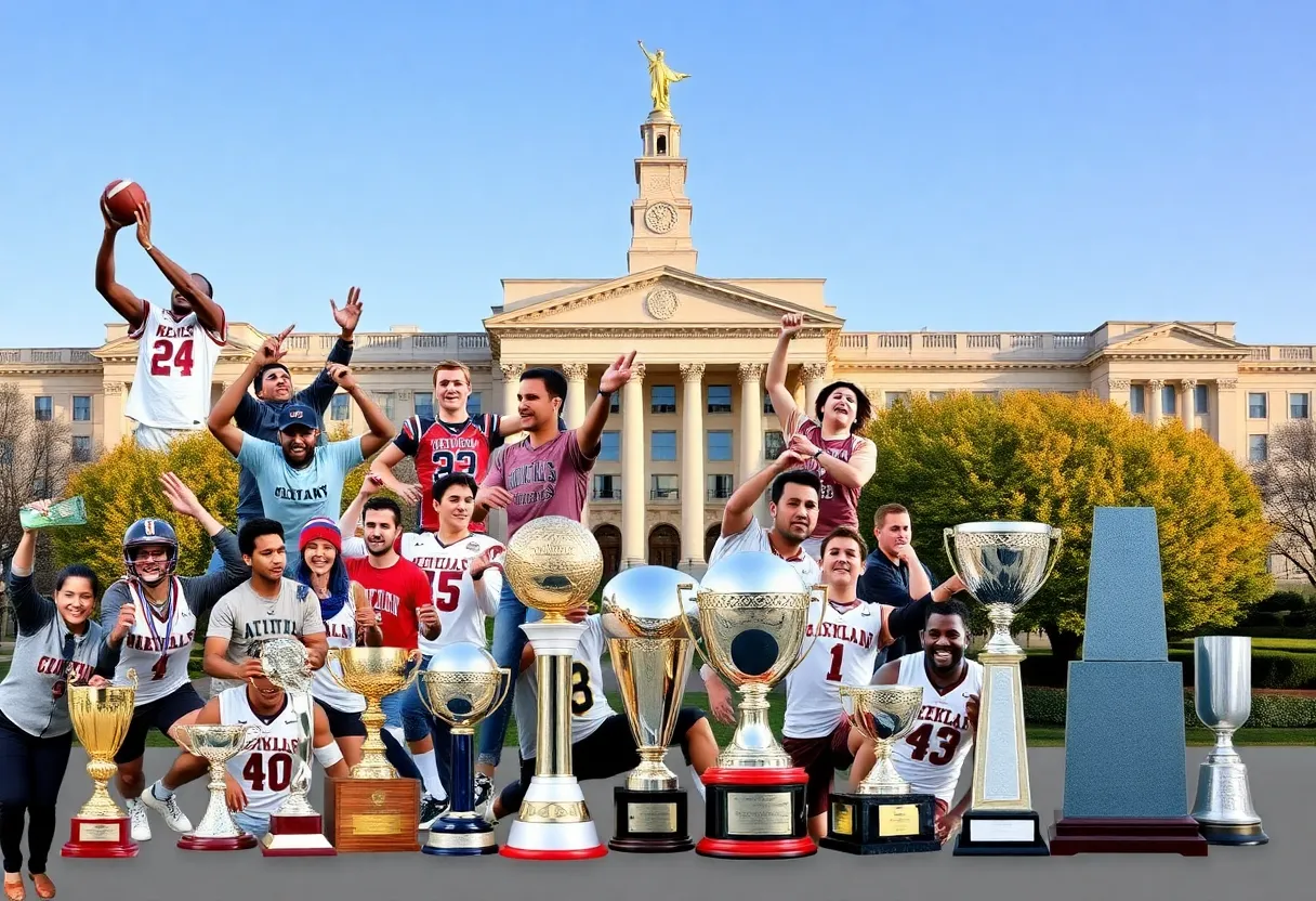 Conceptual illustration of the Aztec Mount Rushmore honoring SDSU athletes