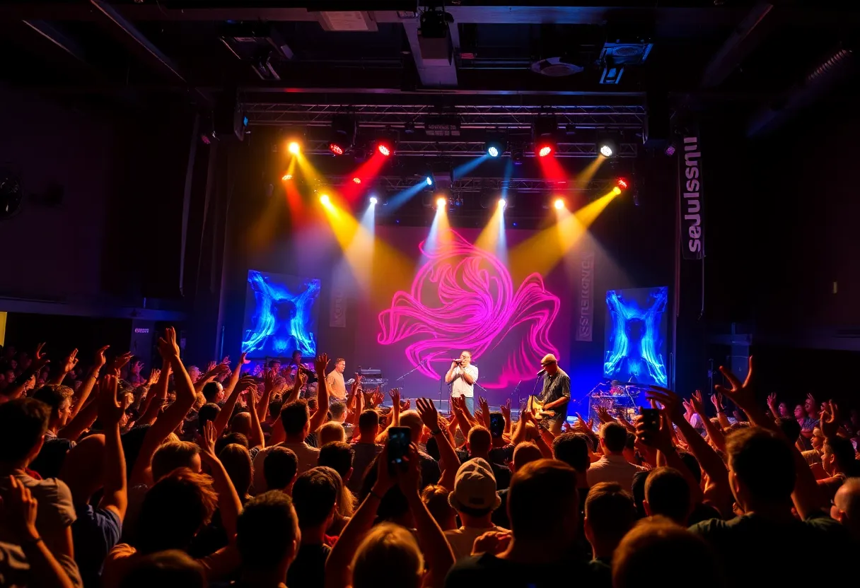 Crowd enjoying Bayside concert at House of Blues in Anaheim