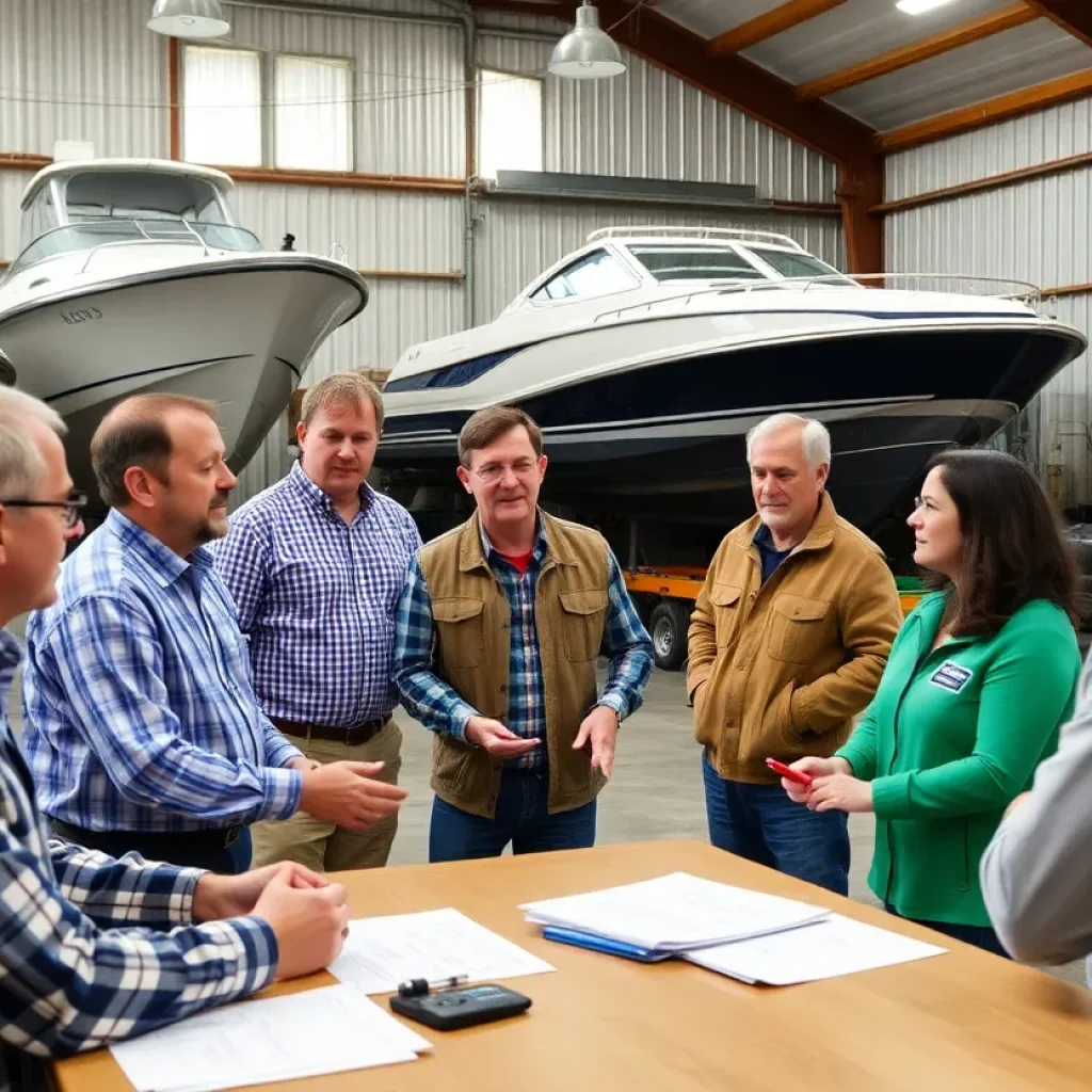 Participants at a boat and RV storage workshop in Anaheim