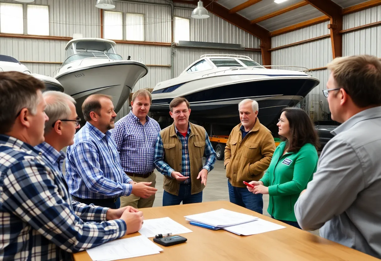 Participants at a boat and RV storage workshop in Anaheim