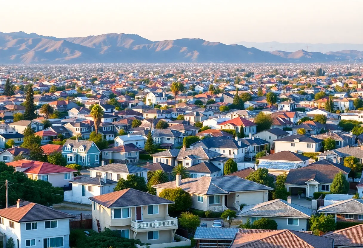 California residential area showcasing homes