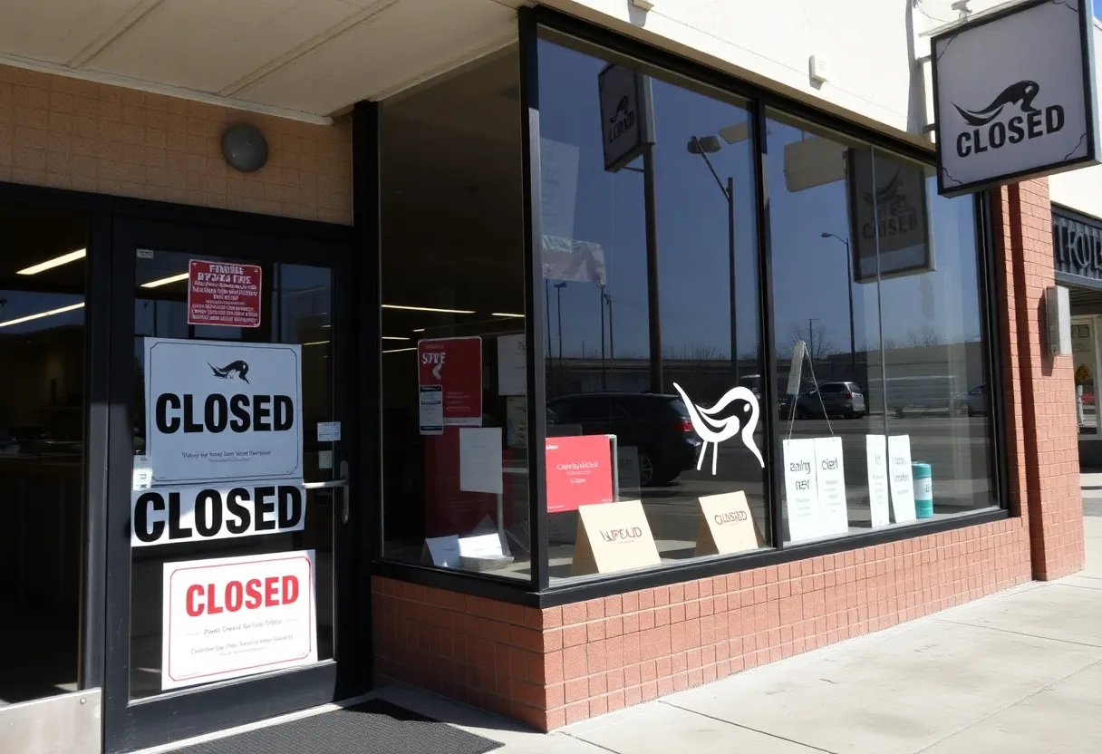 A closed small business storefront in California