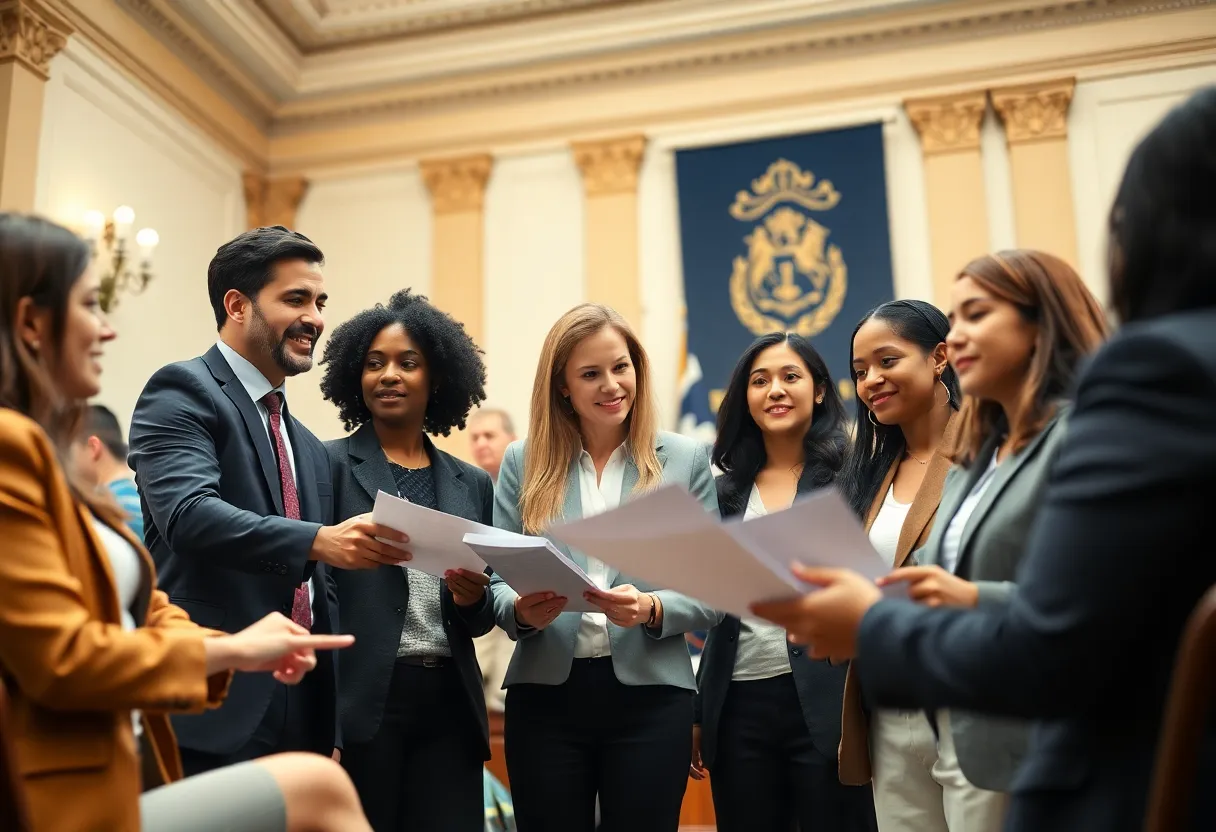 Diverse group of young professionals in a collaborative environment