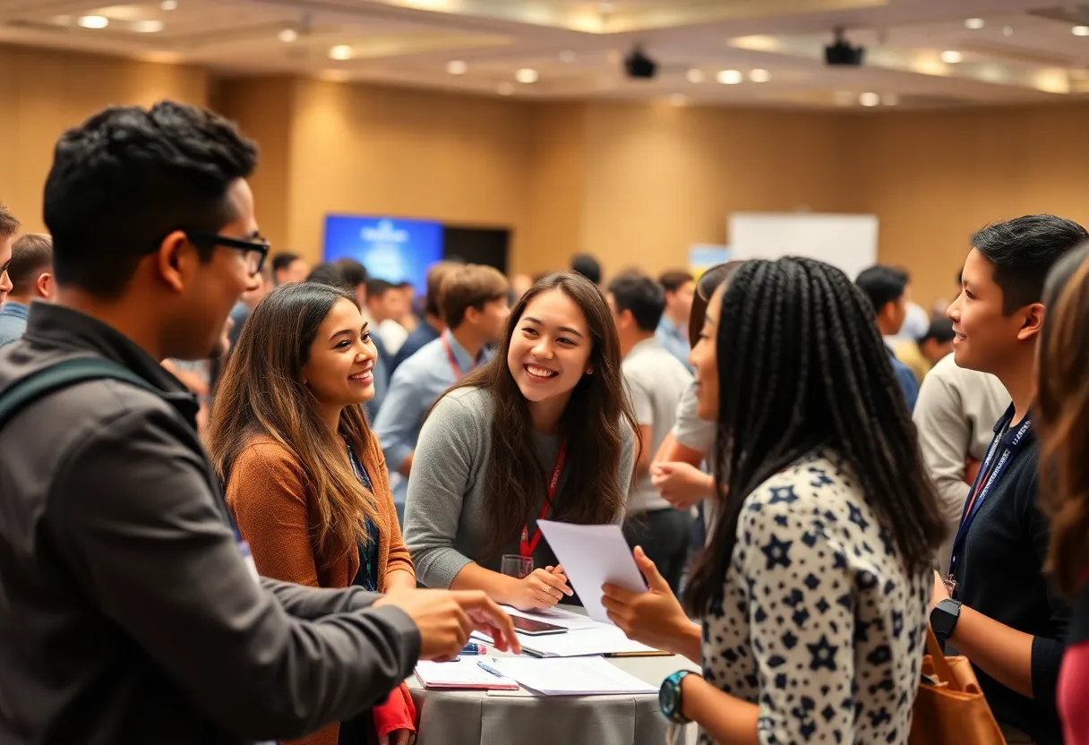 Students participating in a national business leadership conference