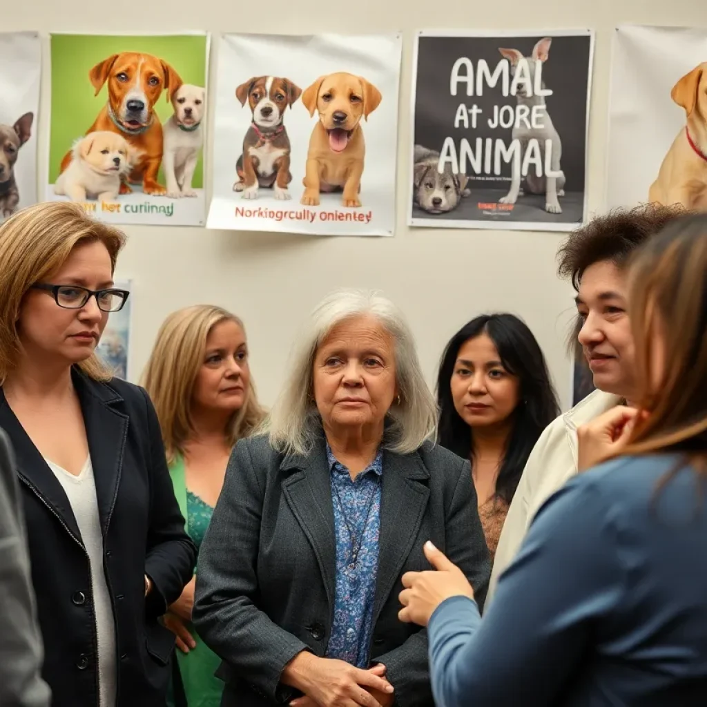 Community members raising awareness against animal cruelty