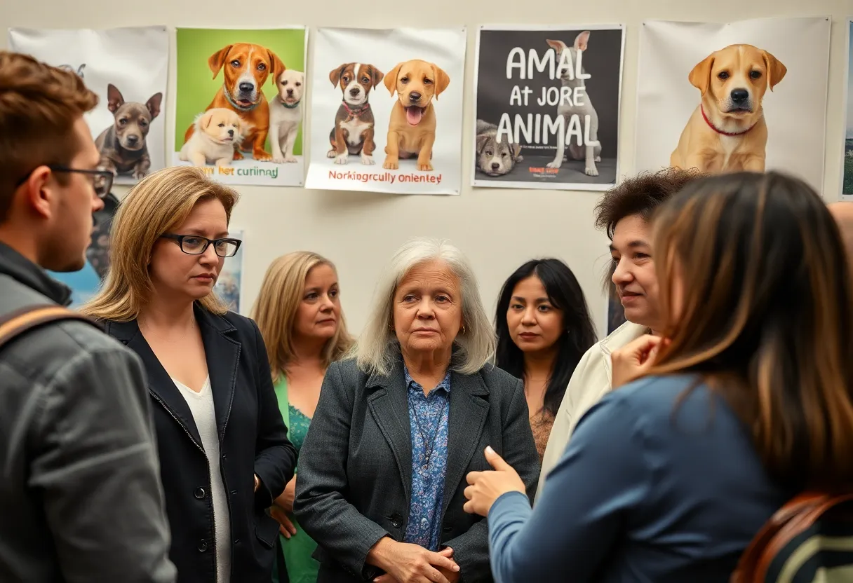 Community members raising awareness against animal cruelty