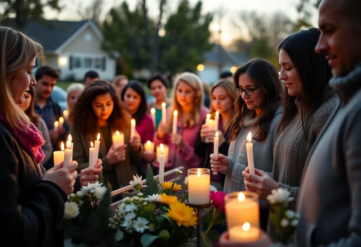 Community gathering in memory of a cherished member