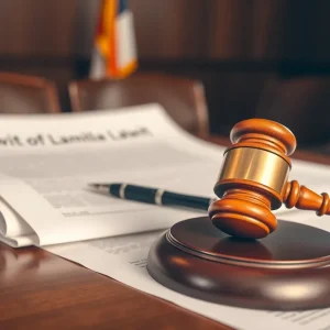 Courtroom illustrating the legal proceedings of the Title IX lawsuit