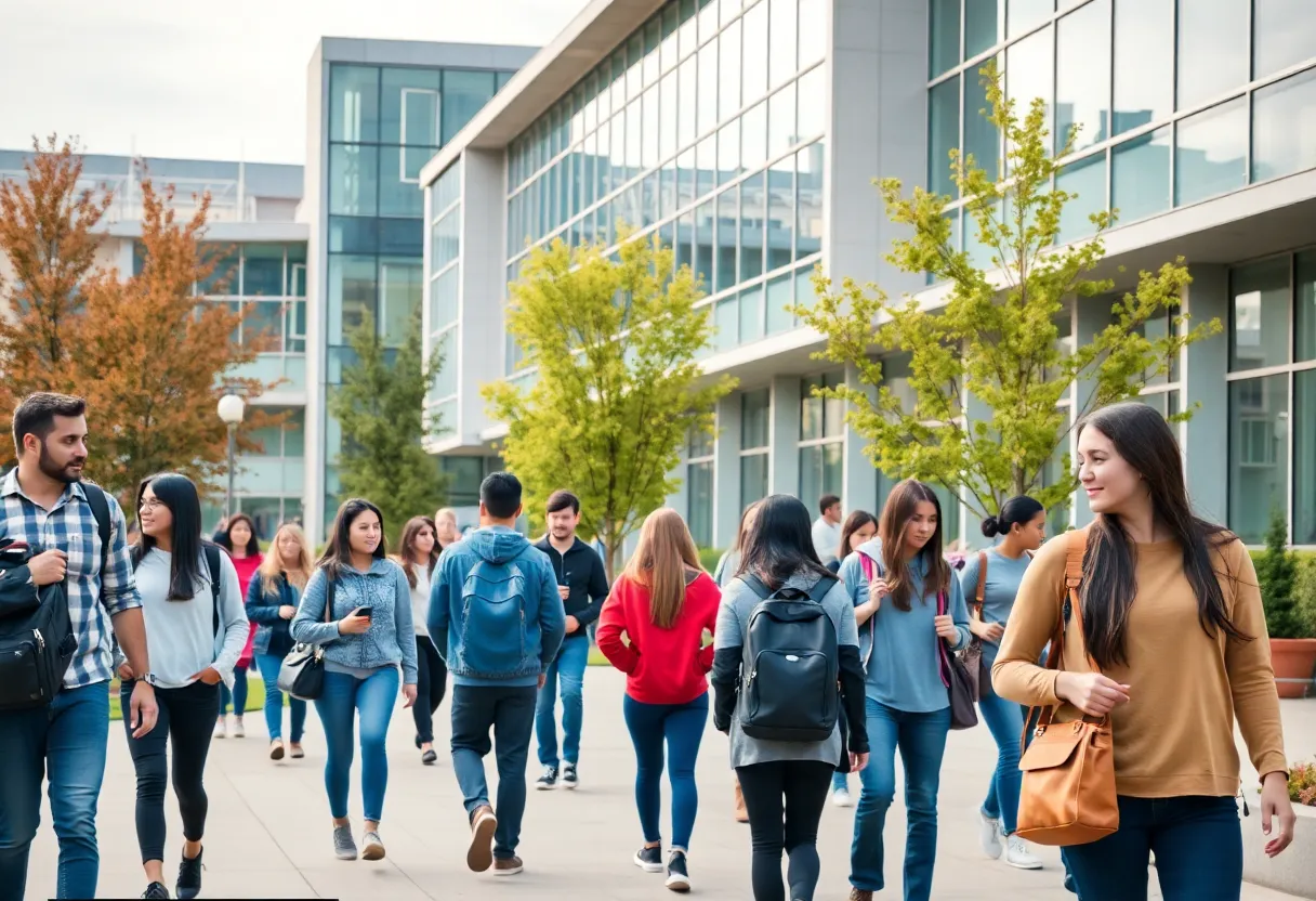 Students engaging in activities on California State University Long Beach campus.