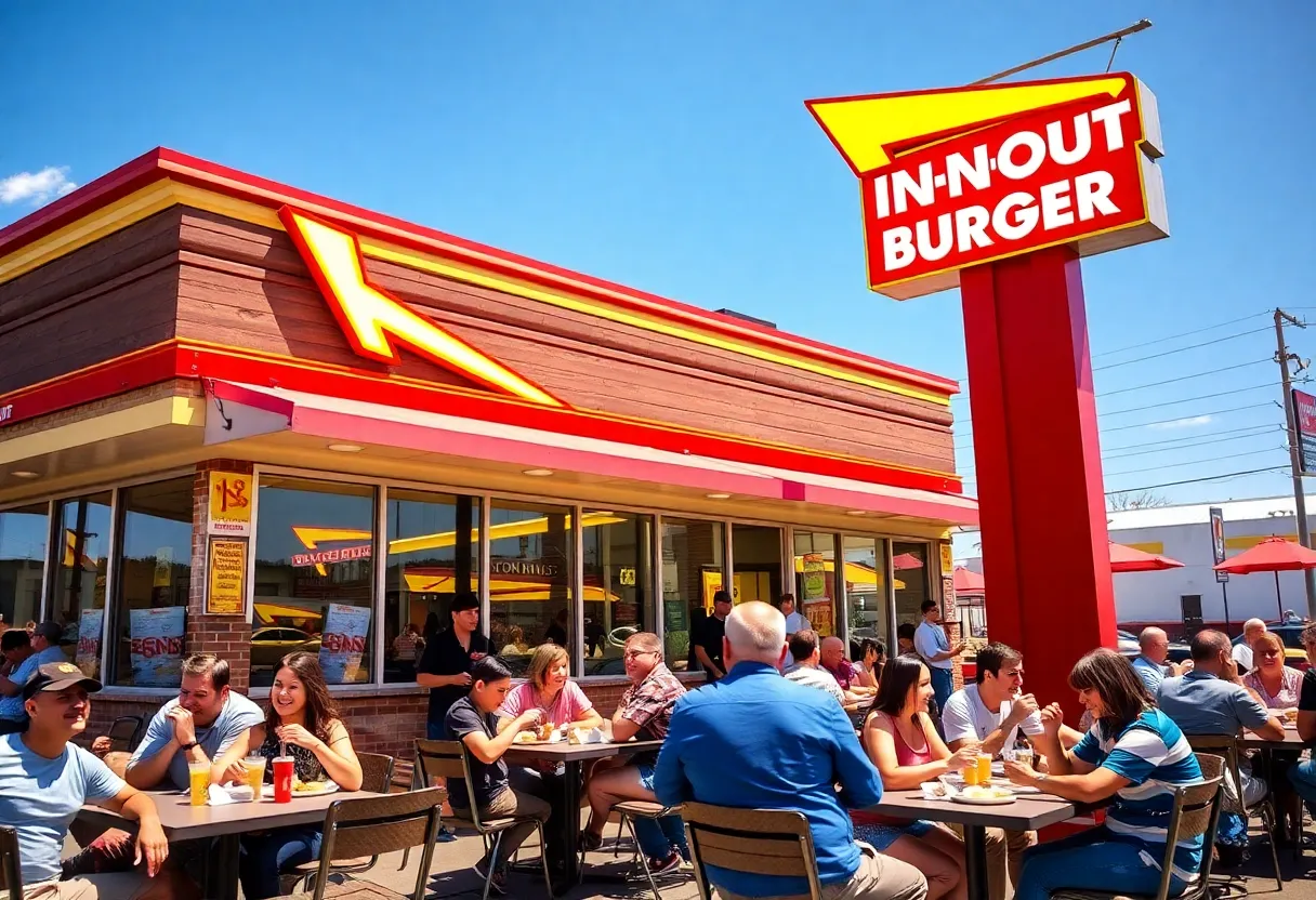 In-N-Out Burger restaurant in Tennessee with happy customers