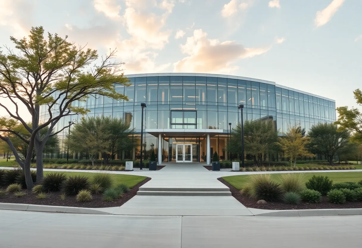 Exterior view of John Paul Mitchell Systems' new headquarters in Texas.