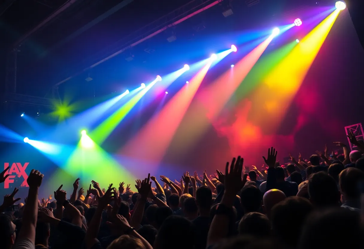 Crowd enjoying a live concert by Loathe with vibrant lights