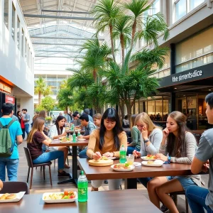 Students enjoying diverse dining options at SDSU