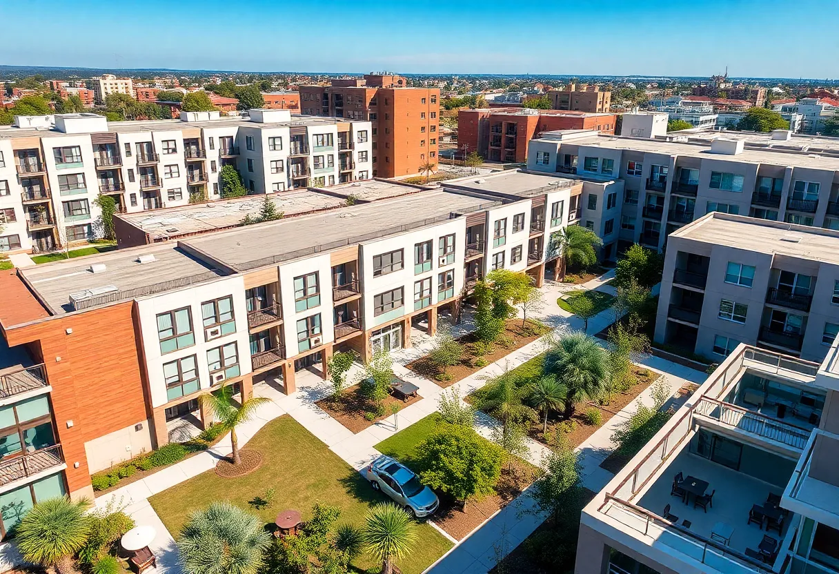 Rendering of SDSU Evolve Student Housing complex in San Diego