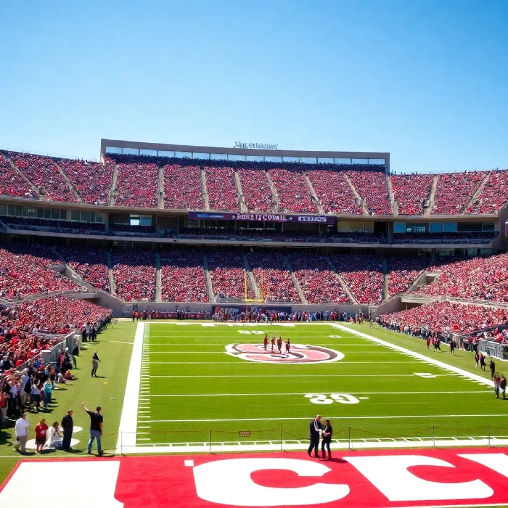 Fans cheering at an SDSU football game