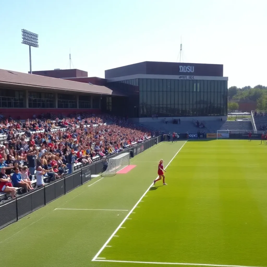 San Diego State women's soccer match at the SDSU Sports Deck