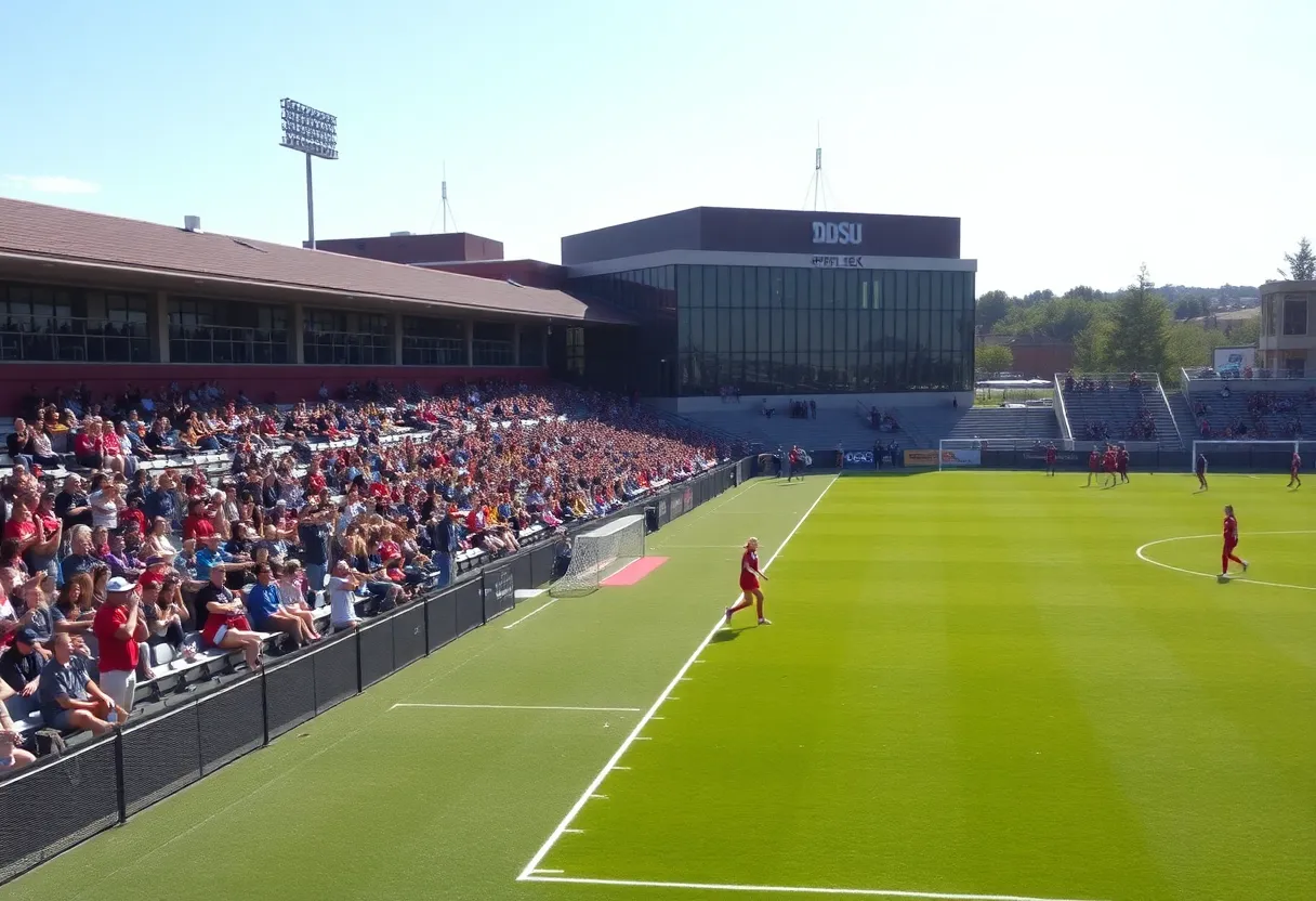 San Diego State women's soccer match at the SDSU Sports Deck