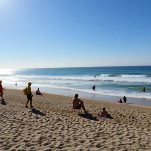 Lifeguards monitoring the beach at Rio Del Mar after a shark encounter