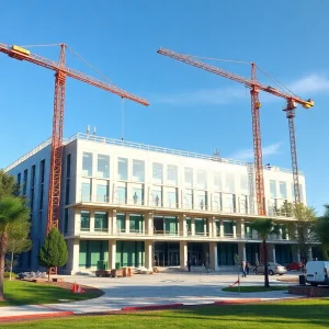 Construction site of the new STEM academic center at SDSU