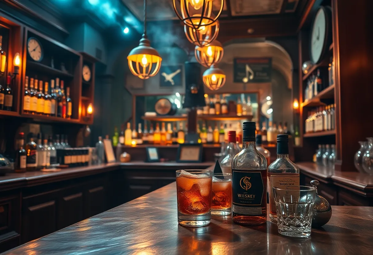 Interior of Stone Groove Stillhouse featuring bar and music elements