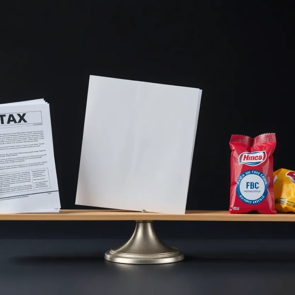 Conceptual representation of tax cuts and government aid.