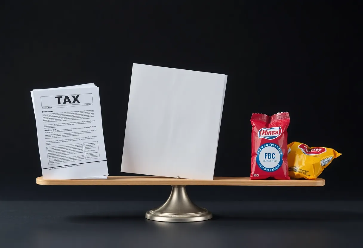 Conceptual representation of tax cuts and government aid.