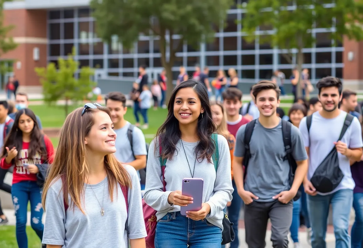 Diverse students at Texas State University